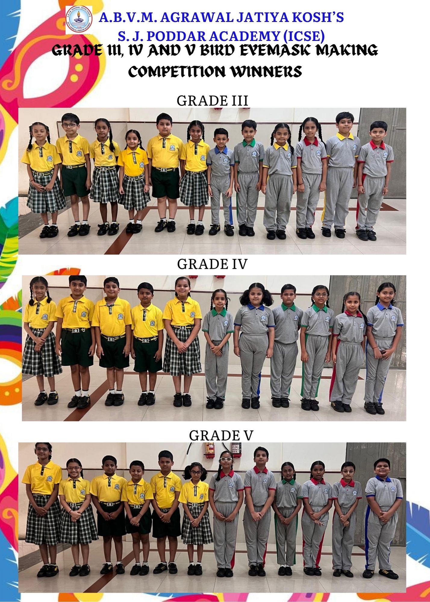 sjpoddar-bird-eye-mask-making-winners-2025, SJPA