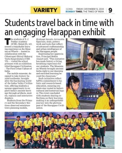 Students of SJPODDAR at Harappan exhibit 2026